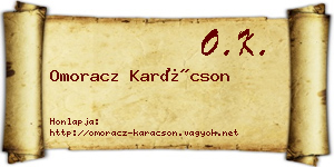 Omoracz Karácson névjegykártya